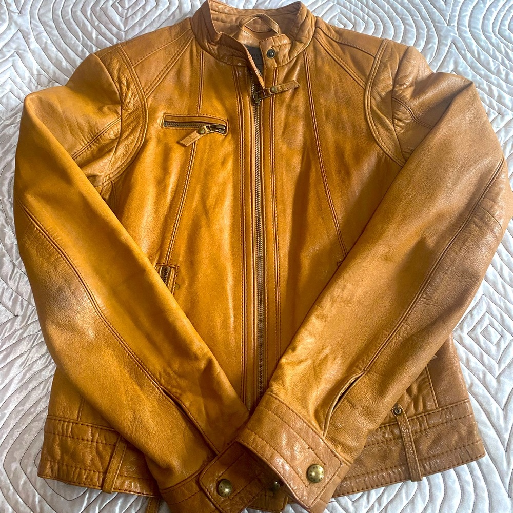 Genuine Leather Camel Jacket - Good Condition